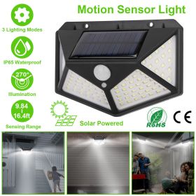 Solar Wall Light Outdoor 100LEDs PIR Motion Sensor Lamps IP65 Waterproof Night Lights
