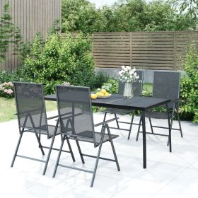 Patio Table Anthracite 65"x31.5"x28.3" Steel Mesh