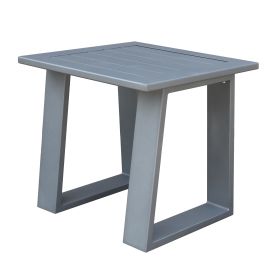 Outdoor Indoor Aluminum Square End Table/Side Table, Powdered Pewter