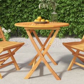 Folding Patio Table 33.5"x29.9" Solid Teak Wood