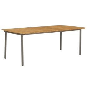 Patio Table 78.7"x39.4"x28.3" Solid Acacia Wood and Steel
