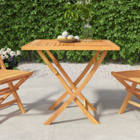 Folding Patio Table 33.5"x33.5"x29.9" Solid Teak Wood