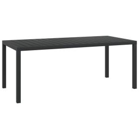 Patio Table Black 72.8"x35.4"x29.1" Aluminum and WPC