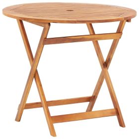 Folding Patio Table 35.4"x29.5" Solid Acacia Wood