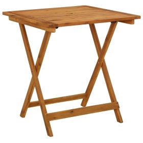 Folding Patio Table 27.6"x27.6"x29.5" Solid Acacia Wood