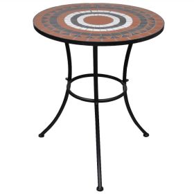 Bistro Table Terracotta and White 23.6" Mosaic