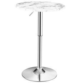 360° Swivel Round Pub Table with Height Adjustable