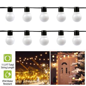 Plug-in Globe String Light Warm White Fairy Light Bulbs Outdoor Water Resistant