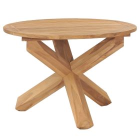 Patio Dining Table Ø43.3"x29.5" Solid Teak Wood