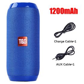 Portable Bluetooth Speaker Wireless Bass Subwoofer Waterproof Outdoor Speakers Boombox AUX TF USB Stereo Loudspeaker Music Box (Color: Blue, Ships From: China)