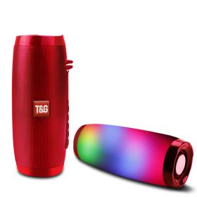 Wireless Speaker; Waterproof Speaker With Colorful LED Light; Portable Outdoor 3D Stereo Bass Luminous Speaker (Color: Red)