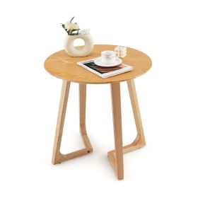 Round End Table Sofa Side Table for Indoor & Outdoor (Color: Natural, Type: End Table)