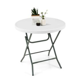Round End Table Sofa Side Table for Indoor & Outdoor (Color: White, Type: End Table)