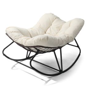 [Replace 72555836]Outdoor Rocking Chair, Oversized Patio Papasan Rocker, Comfy Reading Lounge Chair Egg Chair for Indoor Use, Patio, Porch, Garde