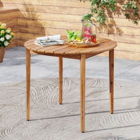 36 inch Acacia Wood Round Outdoor Dining Table for 4 People