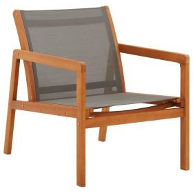 Garden Chair Grey, Natural Solid eucalyptus wood, Textilene