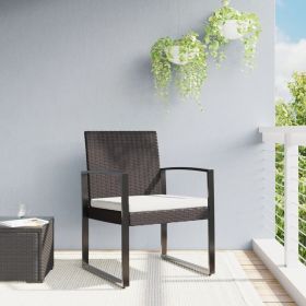 Garden Dining Chair Set of 2 Brown, Anthracite, Cream white