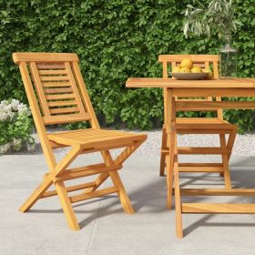 Folding Garden Chair Set of 2 Teak Solid teak wood Standard