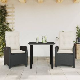 Garden Dining Set Black, Cream White