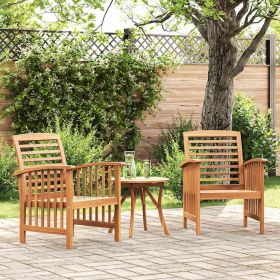 Garden Chair Set of 2 Natural wood Solid acacia wood Standard