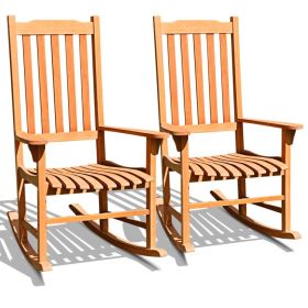 Outdoor Rocking Chair Single Rocker for Patio Deck (Select: Eucalyptus Chair Style 2)