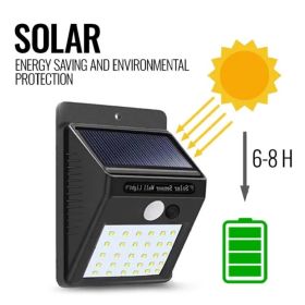 Motion Sensor Light Outdoor Solar Powered Security Lights 10 LED Wireless Flood (Option: Black)